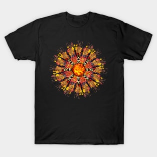 orange flame bugs mandala T-Shirt